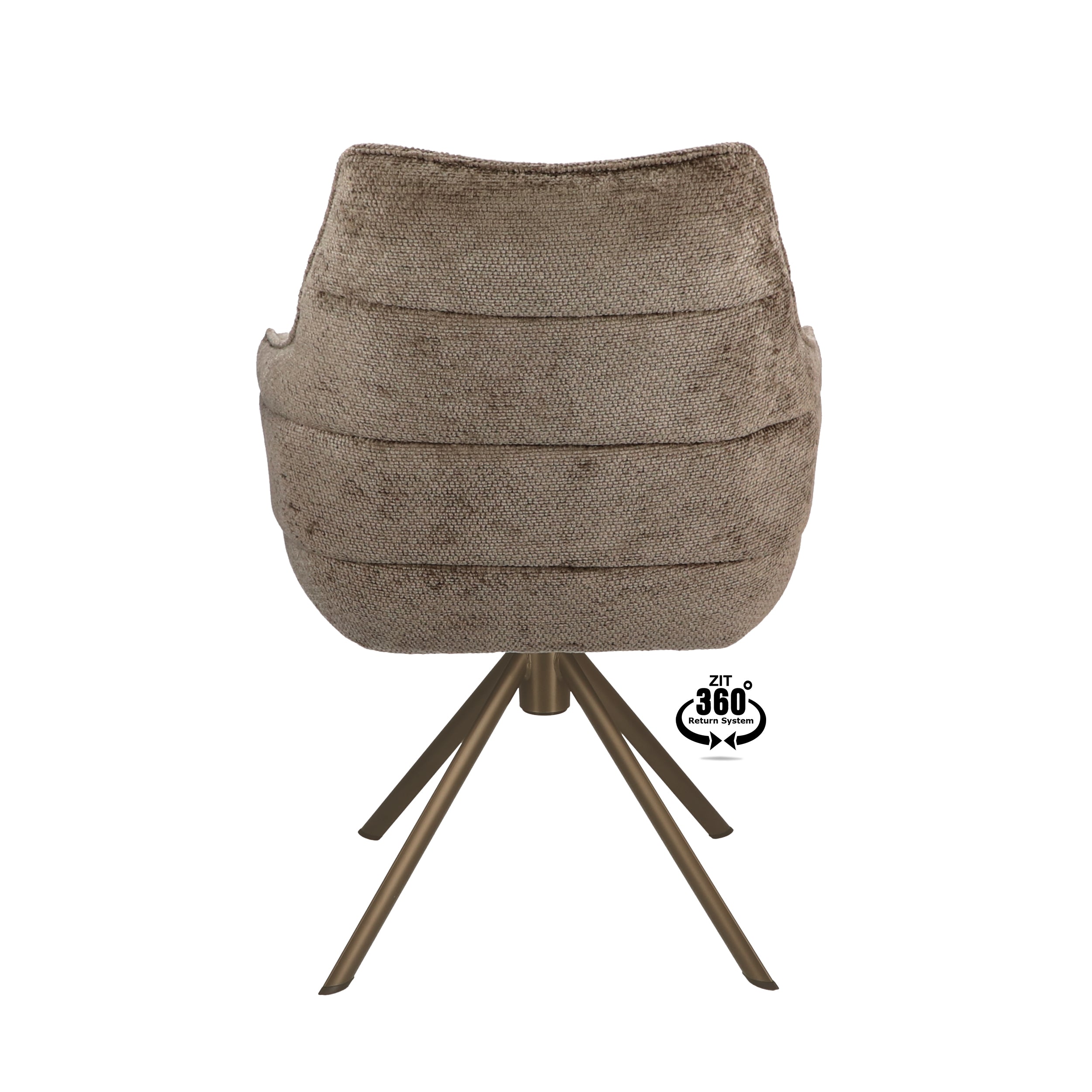 Armstoel Mio (Movie) Stof Movie Taupe Leg Bronze 360° Return-system