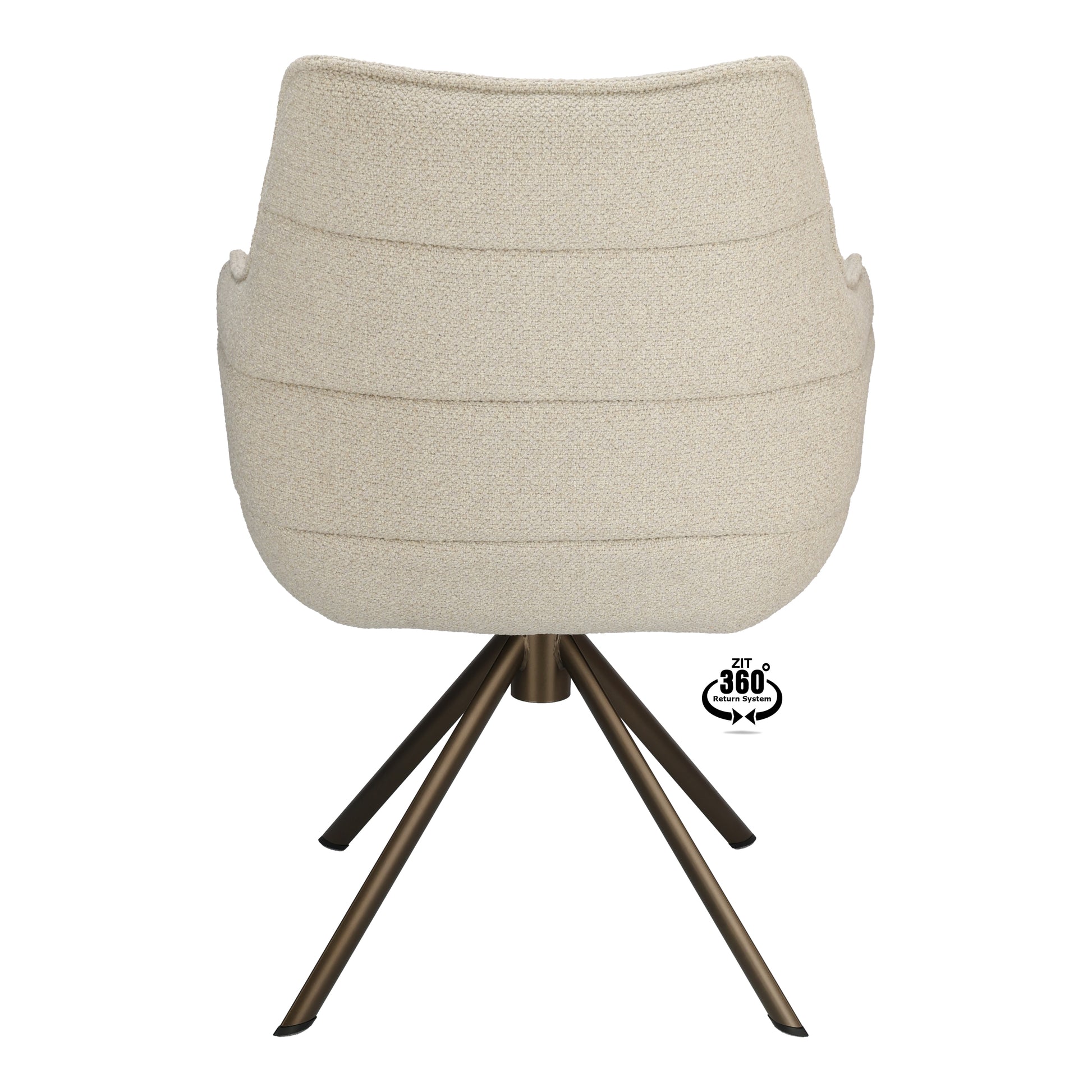 Armstoel Mio (Rhythm) Stof Rhythm Natural Leg Bronze 360° Return-system