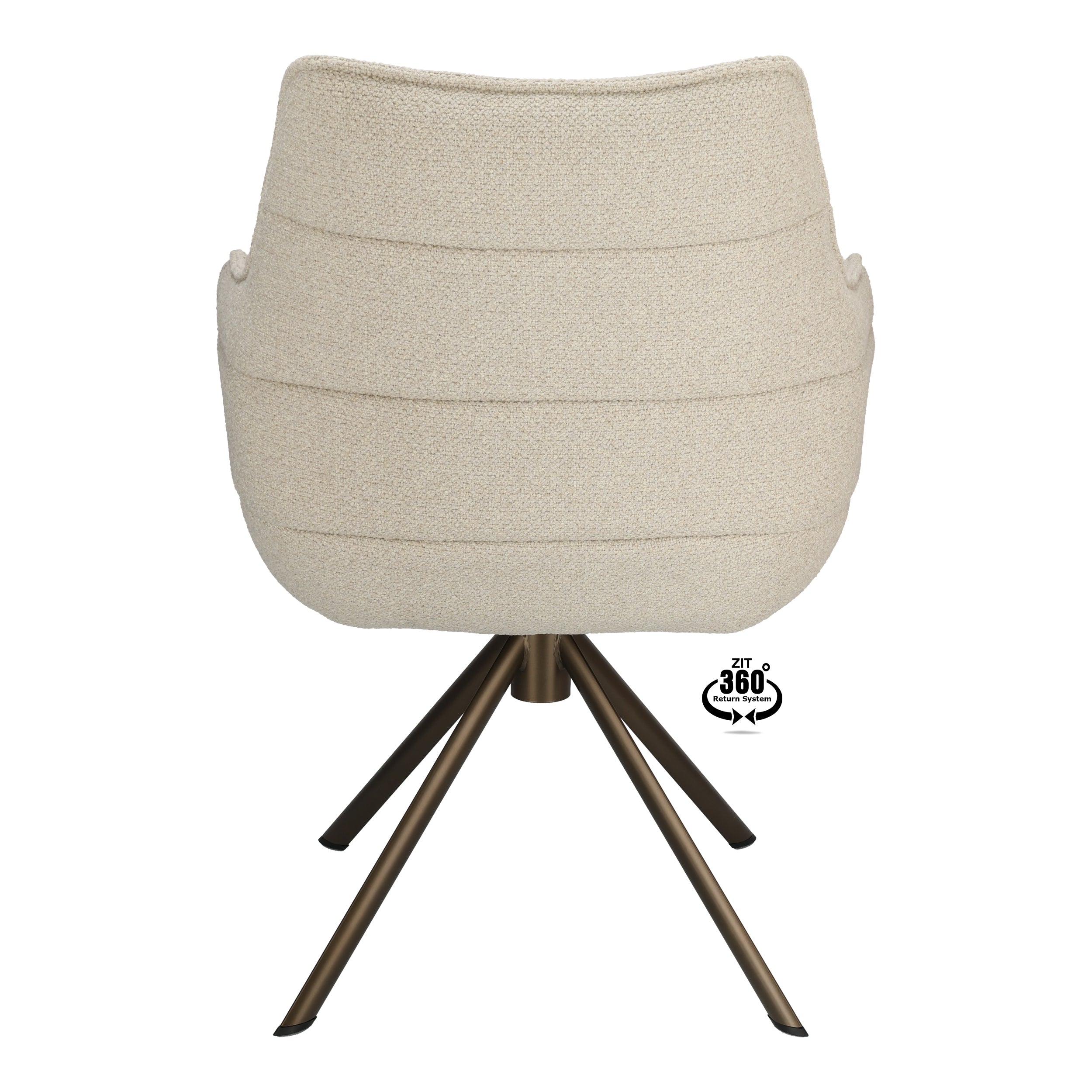 Armstoel Mio (Rhythm) Stof Rhythm Natural Leg Bronze 360° Return-system