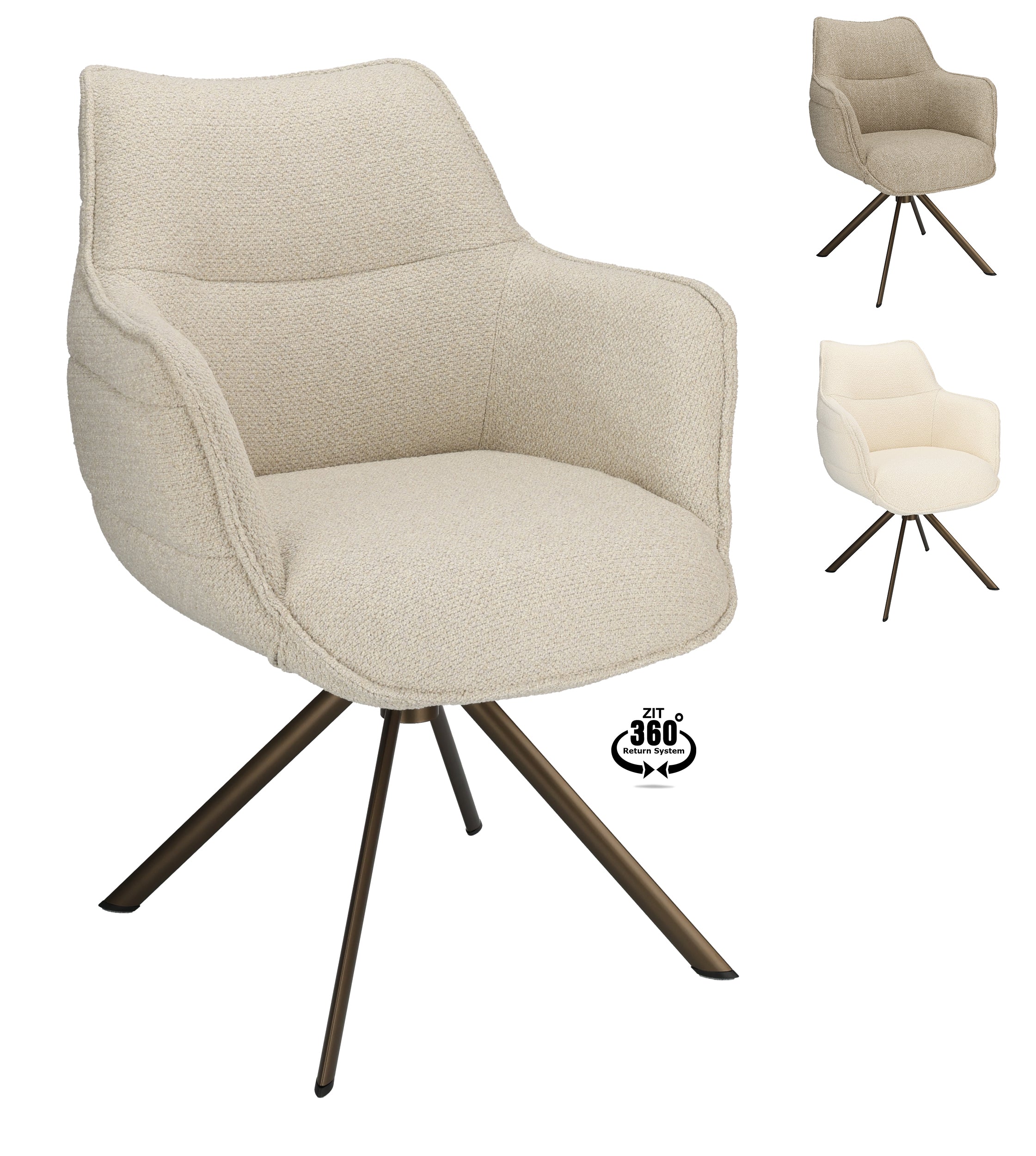 Armstoel Mio (Rhythm) Stof Rhythm Liver Leg Bronze 360° Return-system