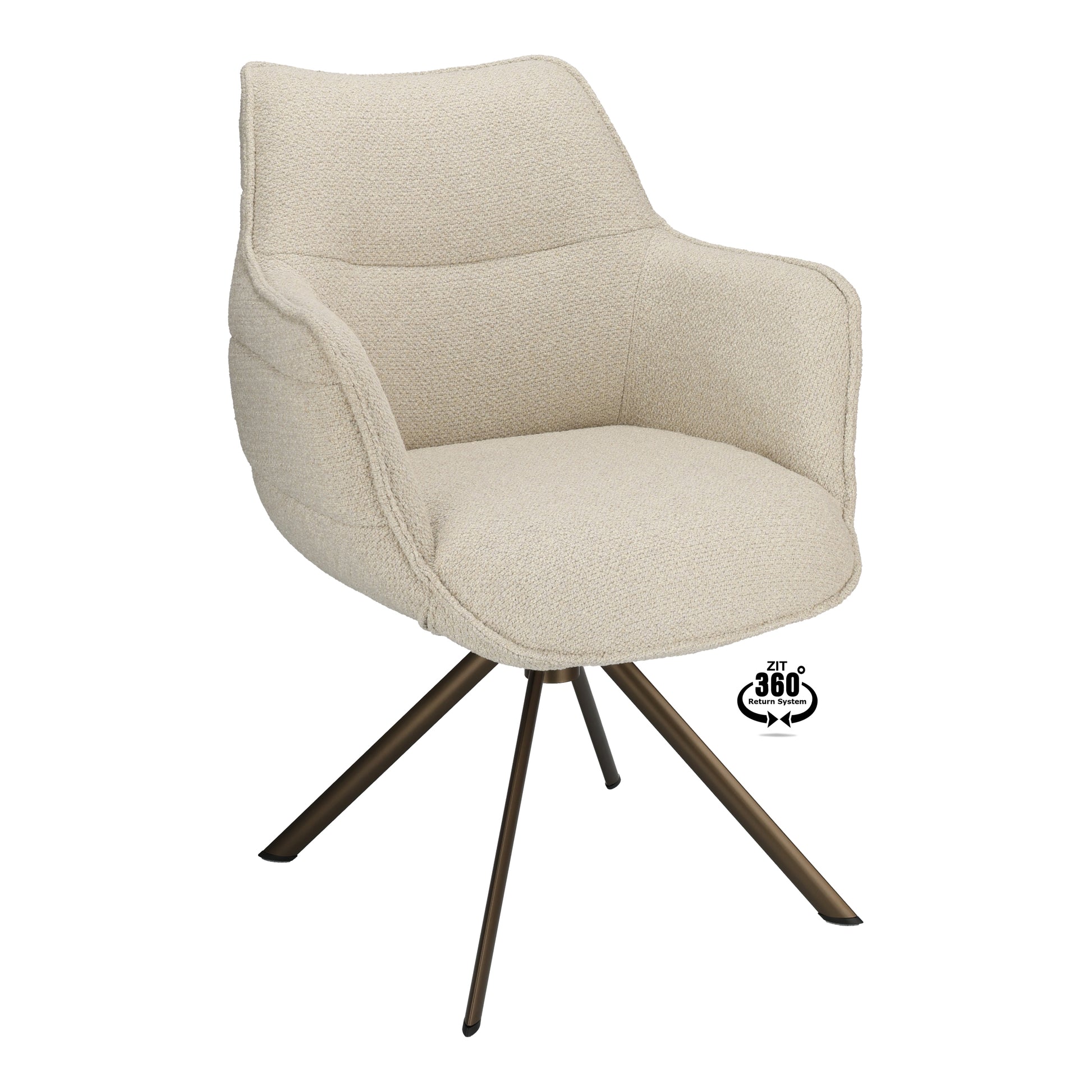Armstoel Mio (Rhythm) Stof Rhythm Liver Leg Bronze 360° Return-system