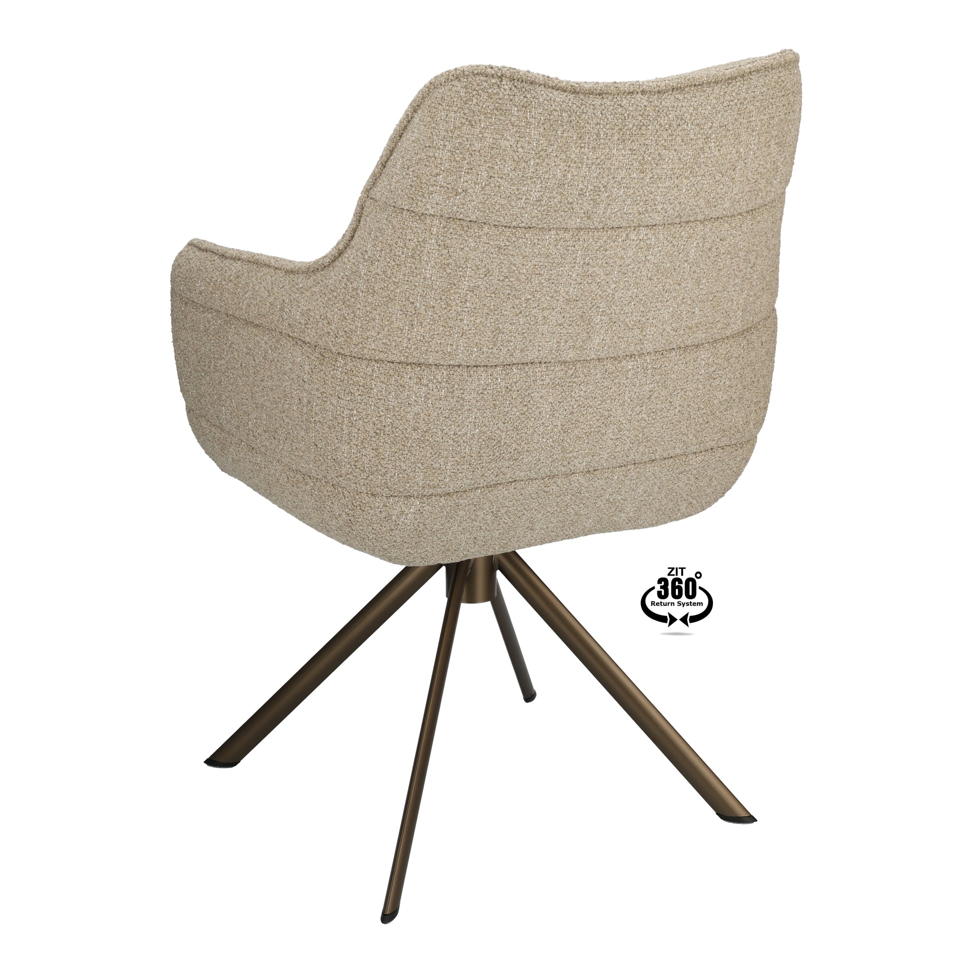 Armstoel Mio (Rhythm) Stof Rhythm Ecru Leg Bronze 360° Return-system