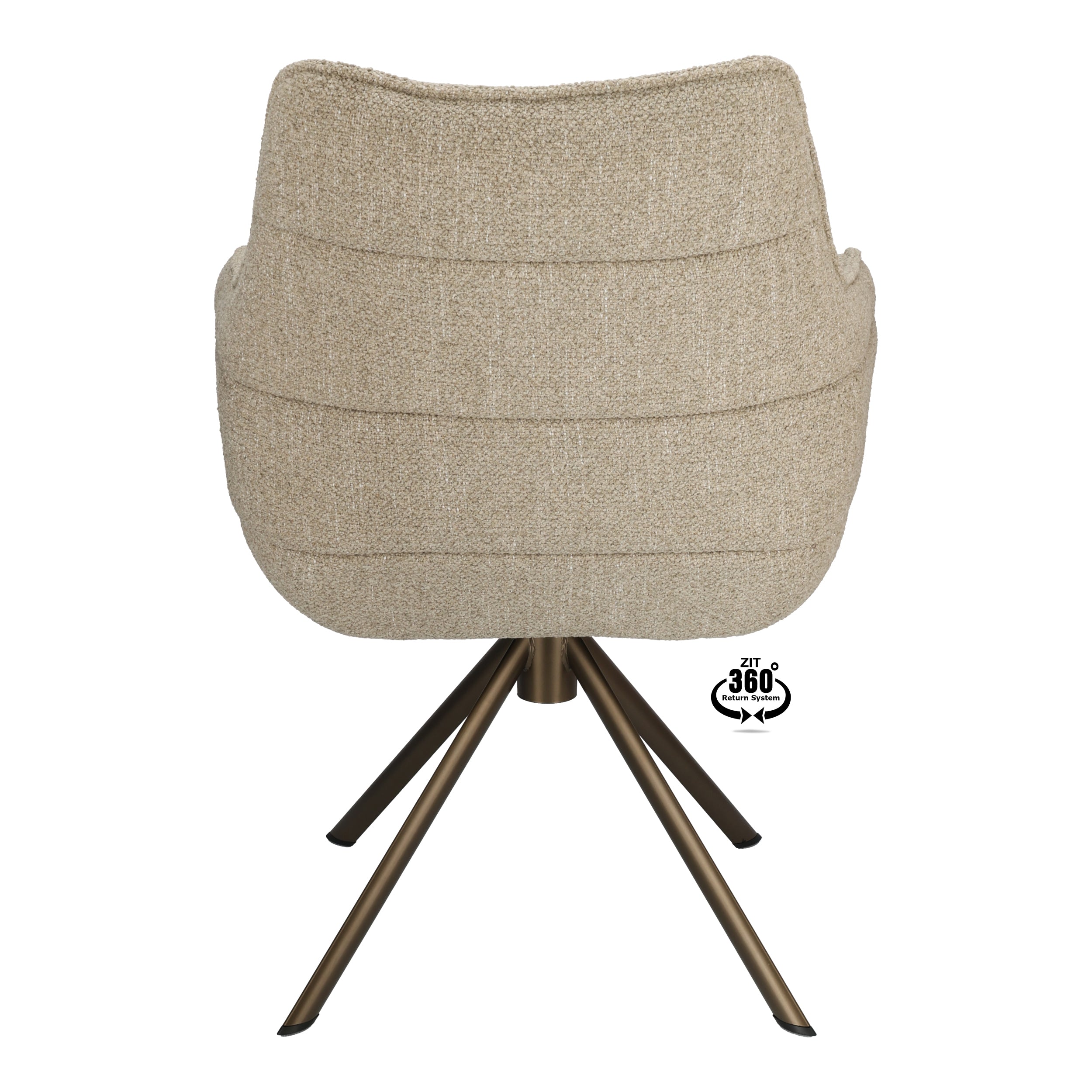 Armstoel Mio (Rhythm) Stof Rhythm Ecru Leg Bronze 360° Return-system