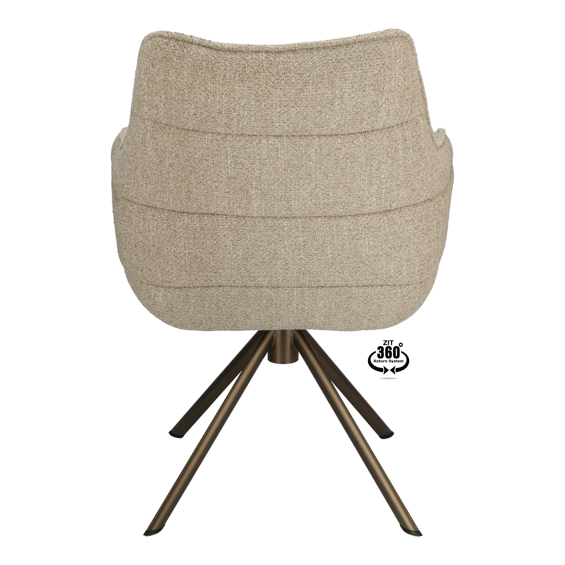 Armstoel Mio (Rhythm) Stof Rhythm Natural Leg Bronze 360° Return-system