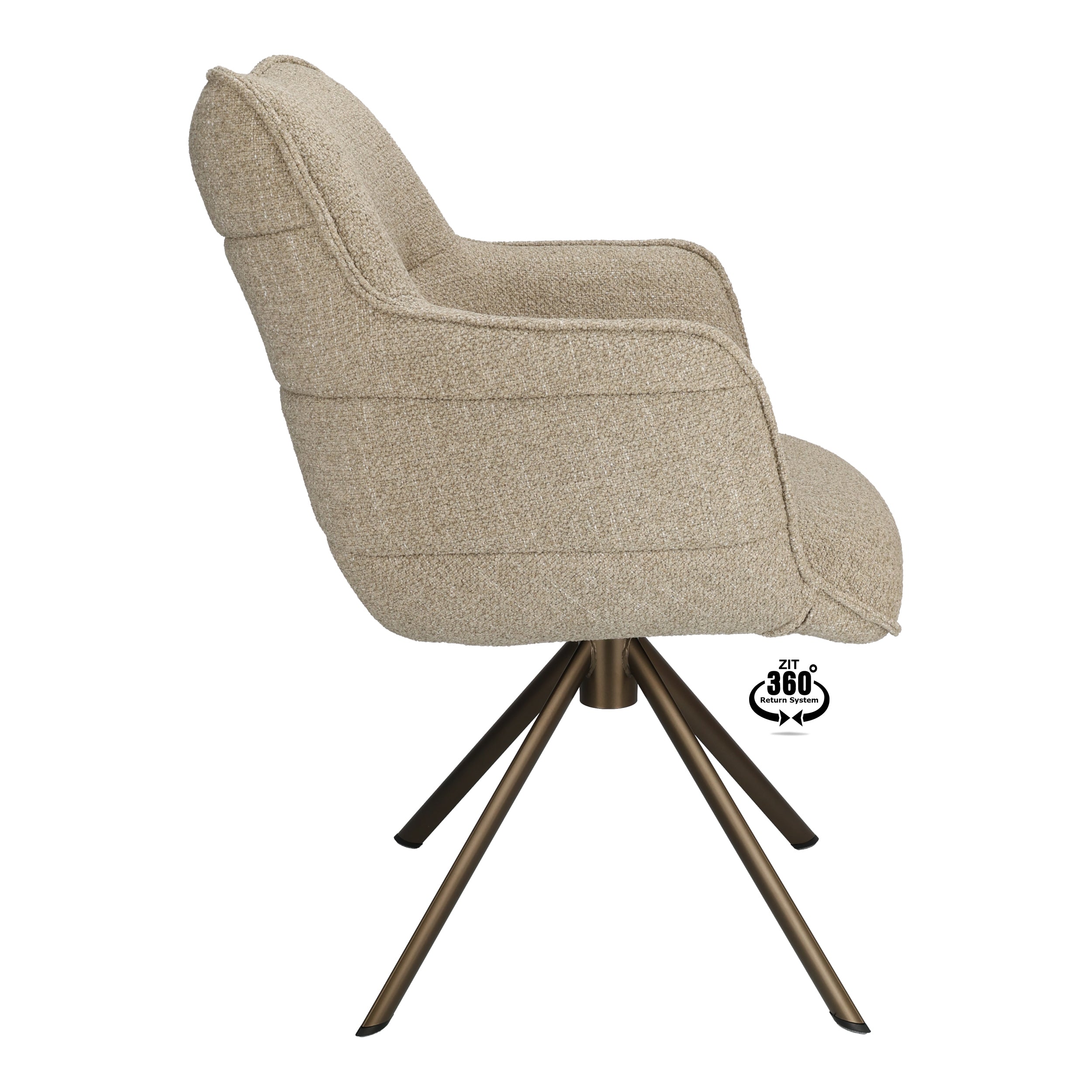 Armstoel Mio (Rhythm) Stof Rhythm Liver Leg Bronze 360° Return-system