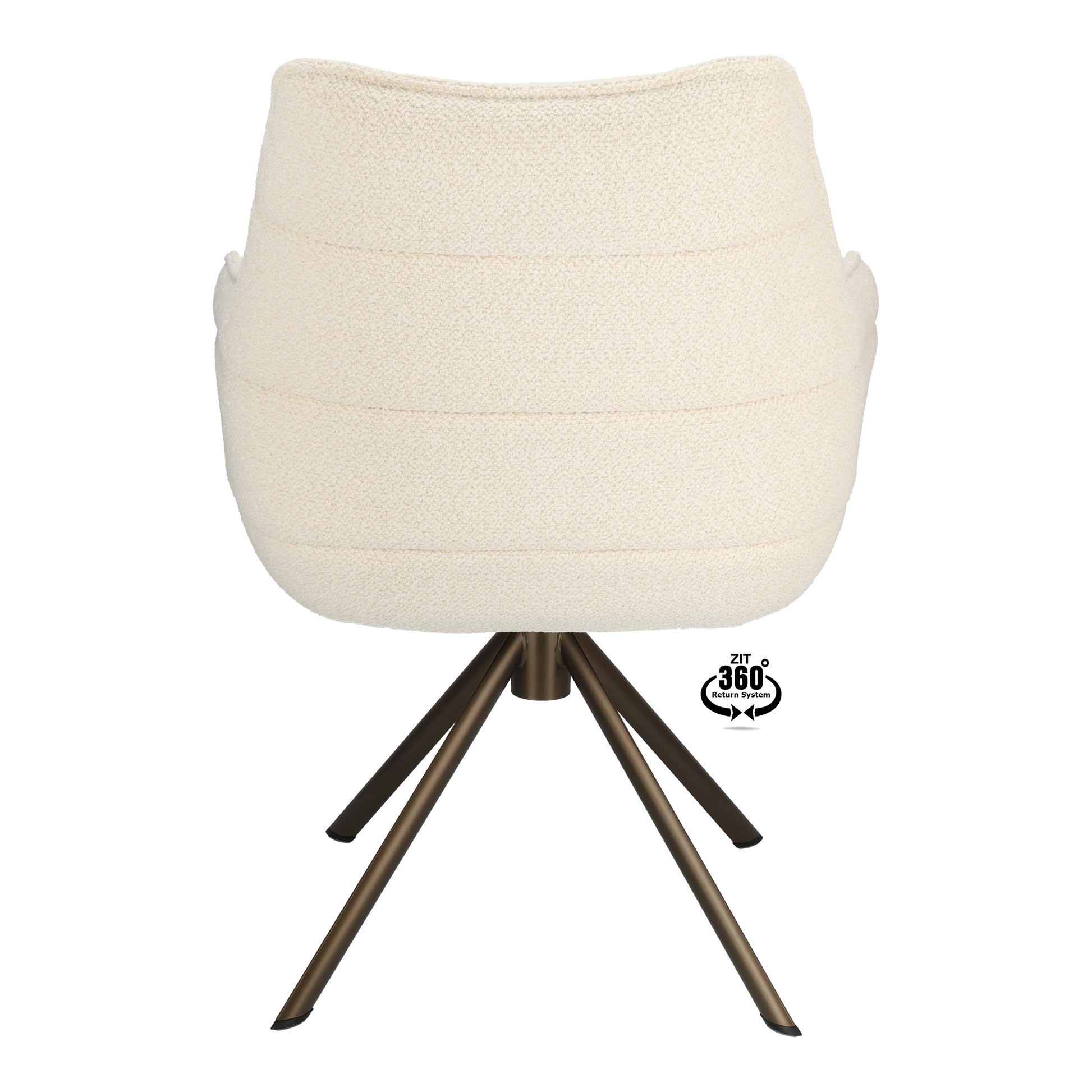 Armstoel Mio (Rhythm) Stof Rhythm Natural Leg Bronze 360° Return-system