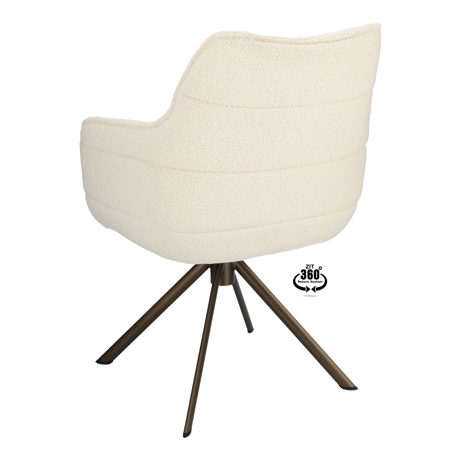 Armstoel Mio (Rhythm) Stof Rhythm Natural Leg Bronze 360° Return-system