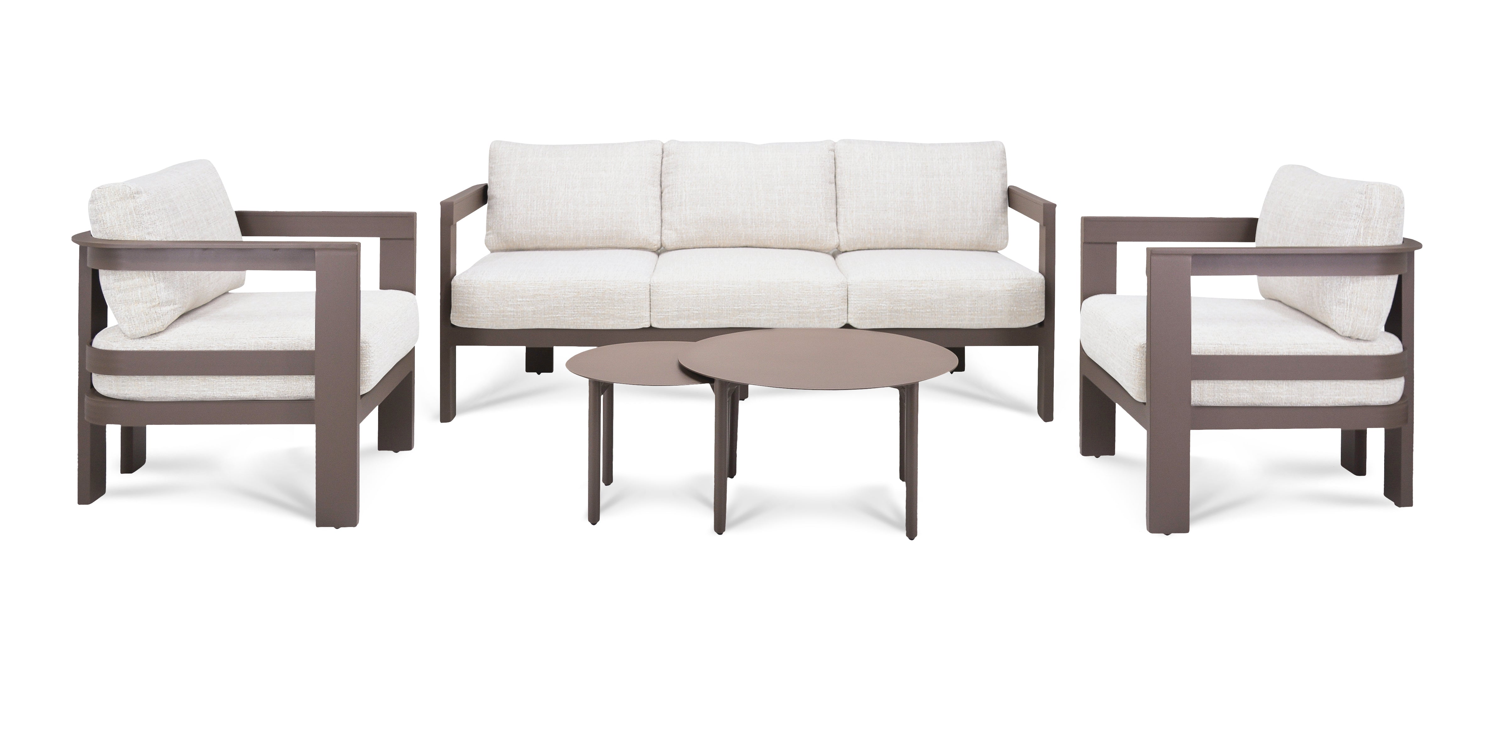 Loungeset Monaco Color Brown Quick Dry / Olefin Aluminum Frame Powder Coated