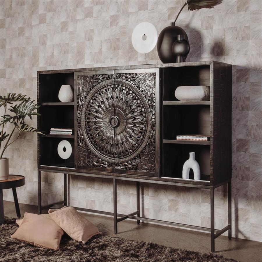 Opbergkast – Casina – Zwart – 200 x 160 cm – Tower Living