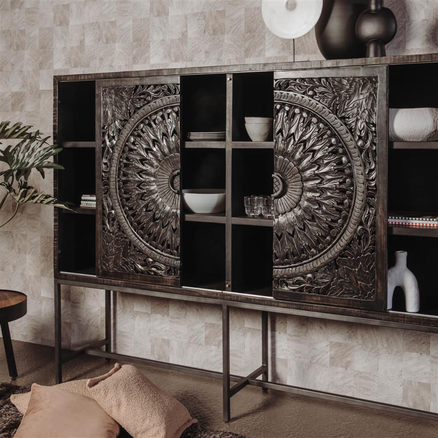 Opbergkast – Casina – Zwart – 200 x 160 cm – Tower Living