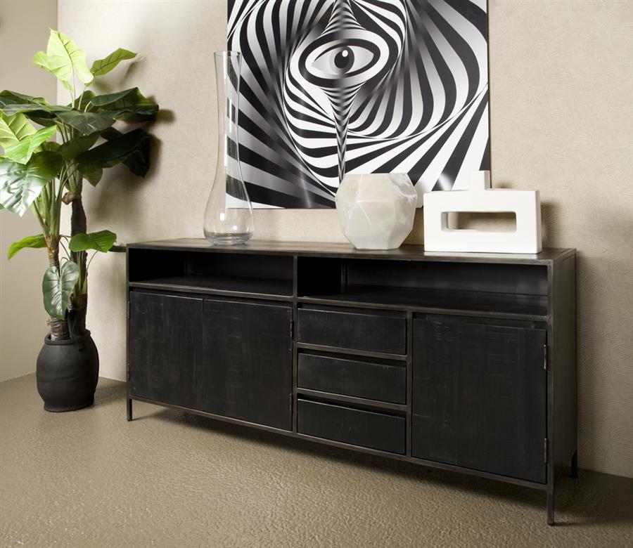 Dressoir – Paterno – Zwart – 200 x 85 cm – Tower Living