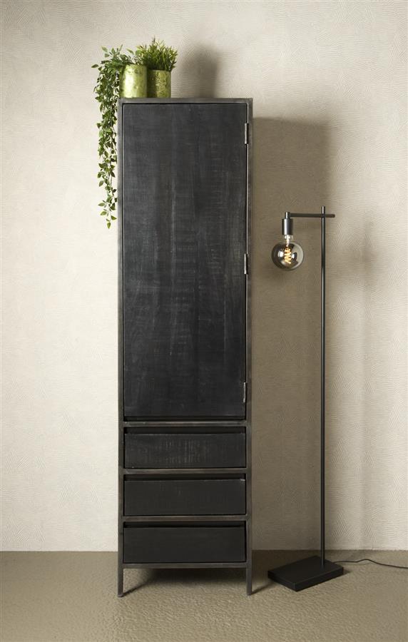 Opbergkast – Paterno – Zwart – 50 x 190 cm – Tower Living