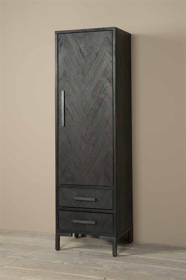 Opbergkast – Ziano – Zwart – 55 x 190 cm – Tower Living