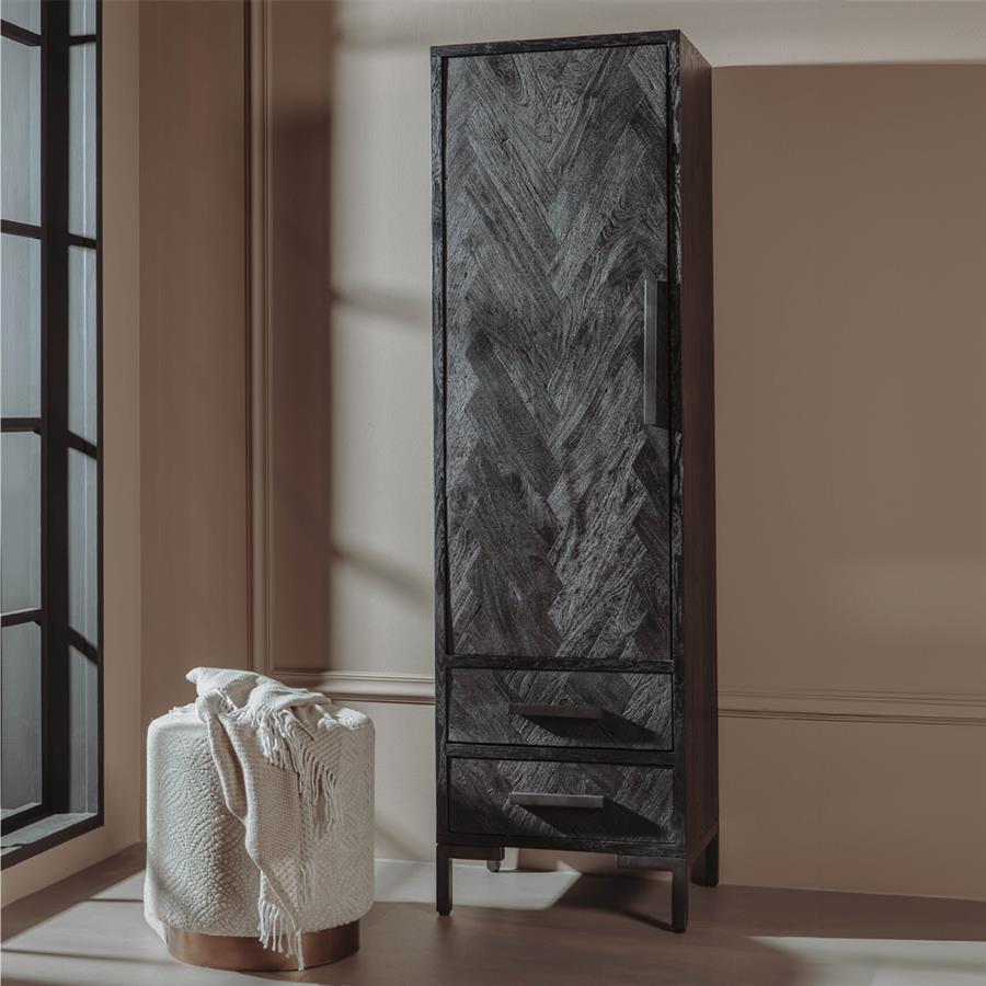 Opbergkast – Ziano – Zwart – 55 x 190 cm – Tower Living