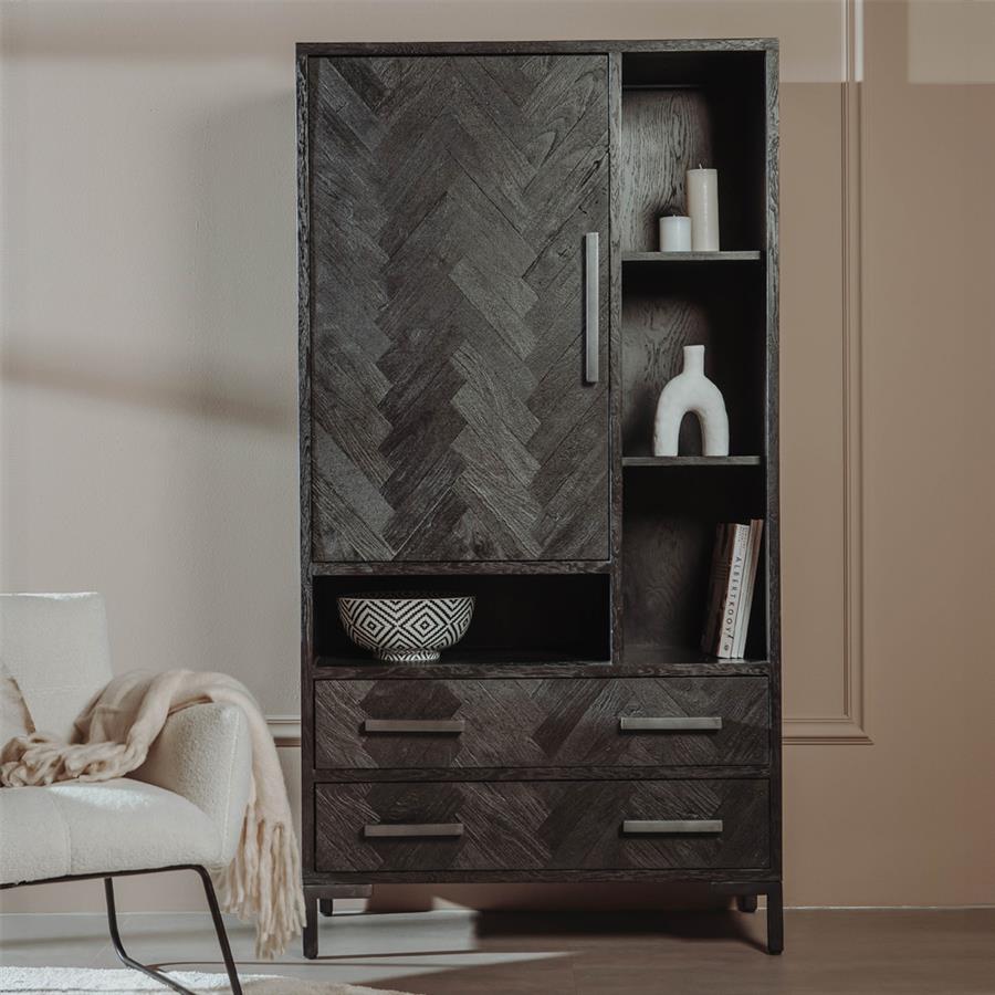 Opbergkast – Ziano – Zwart – 100 x 190 cm – Tower Living