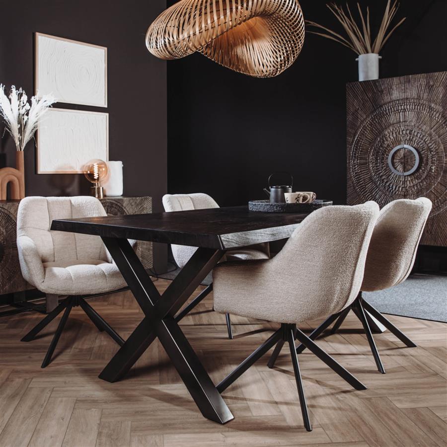 Eetkamertafel – Xara – Zwart – 200 x 100 x 78 cm – Tower Living