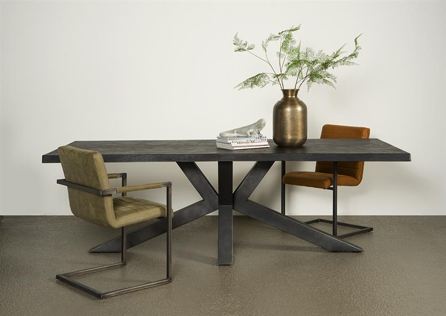 Eetkamertafel – Sovana – Zwart – 200 x 100 x 78 cm – Tower Living