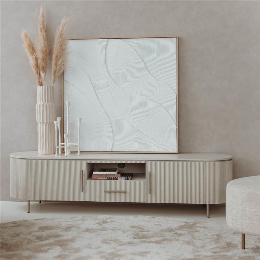 TV-Meubel – Corbetta – Beige – 185 x 45 x 45 cm – Tower Living