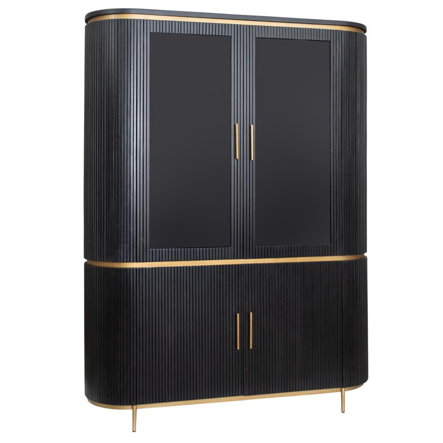 Vitrinekast – Rivello Buffetkast – Zwart – 150 x 45 x 200 cm – Tower Living