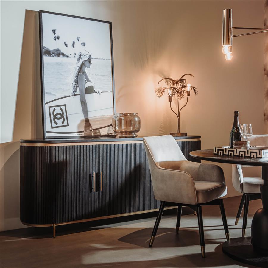 Dressoir – Rivello – Zwart – 210 x 45 x 80 cm – Tower Living