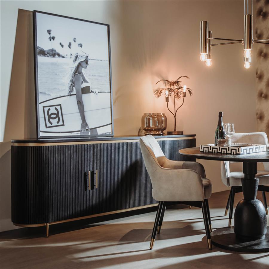 Dressoir – Rivello – Zwart – 210 x 45 x 80 cm – Tower Living