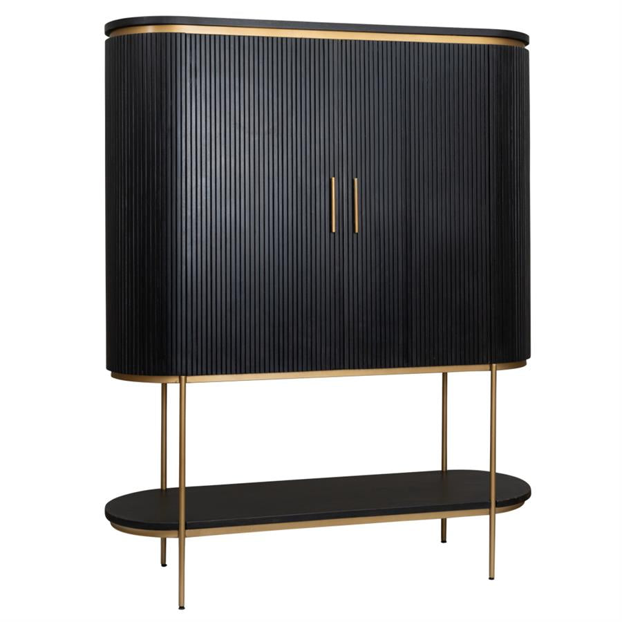 Opbergkast – Rivello Wandkast – Zwart – 145 x 45 x 180 cm – Tower Living