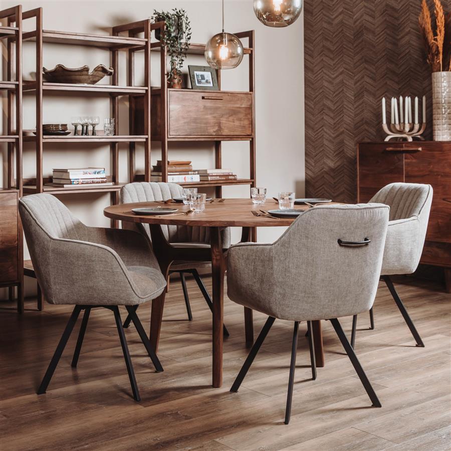 Eetkamertafel – Falcone – Bruin – 130 x 130 x 77 cm – Tower Living