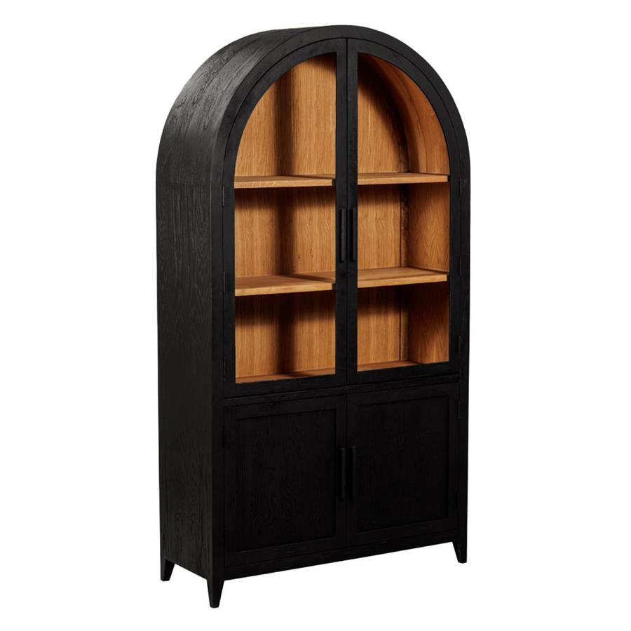 Vitrinekast – Rotondi Buffetkast – Zwart – 120 x 45 x 220 cm – Tower Living