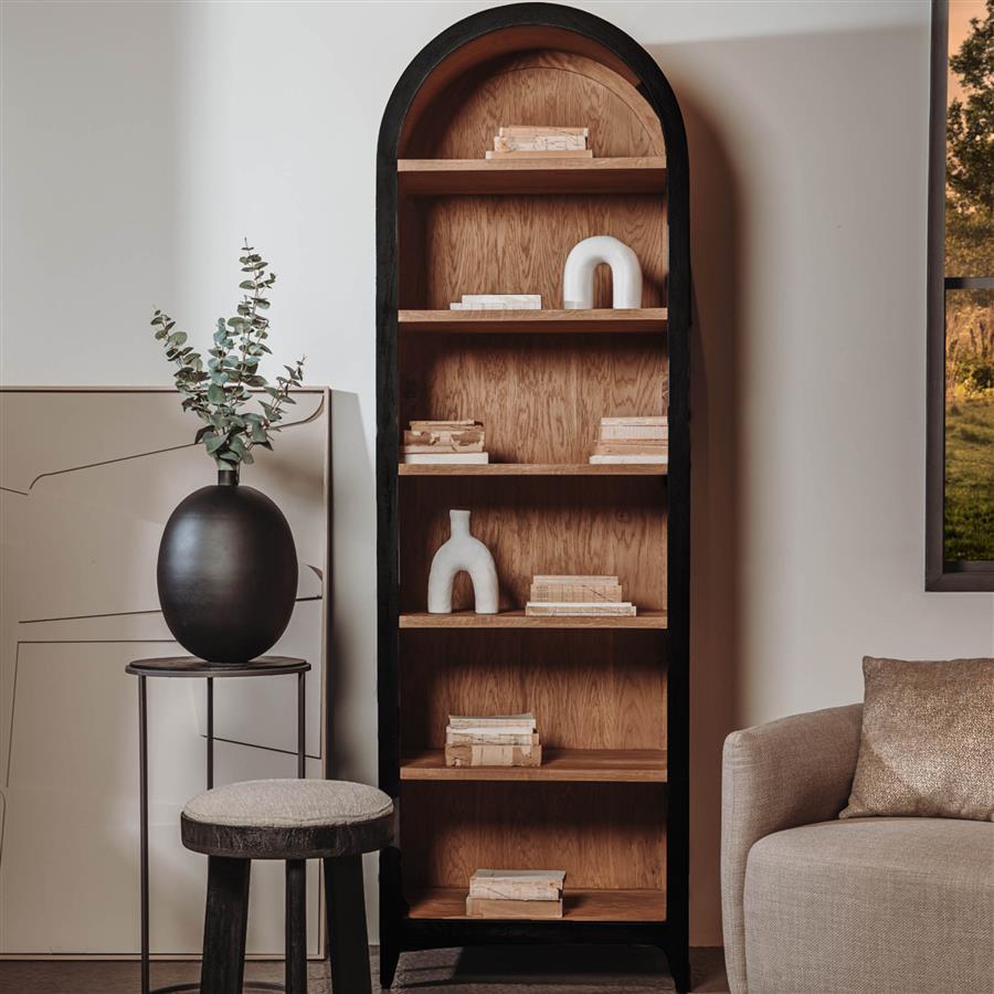 Boekenkast – Rotondi – Zwart – 60 x 45 x 220 cm – Tower Living