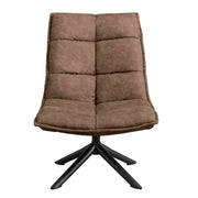 Fauteuil Lucas - Microleder Taupe - fauteuil in microleder, vooraanzicht