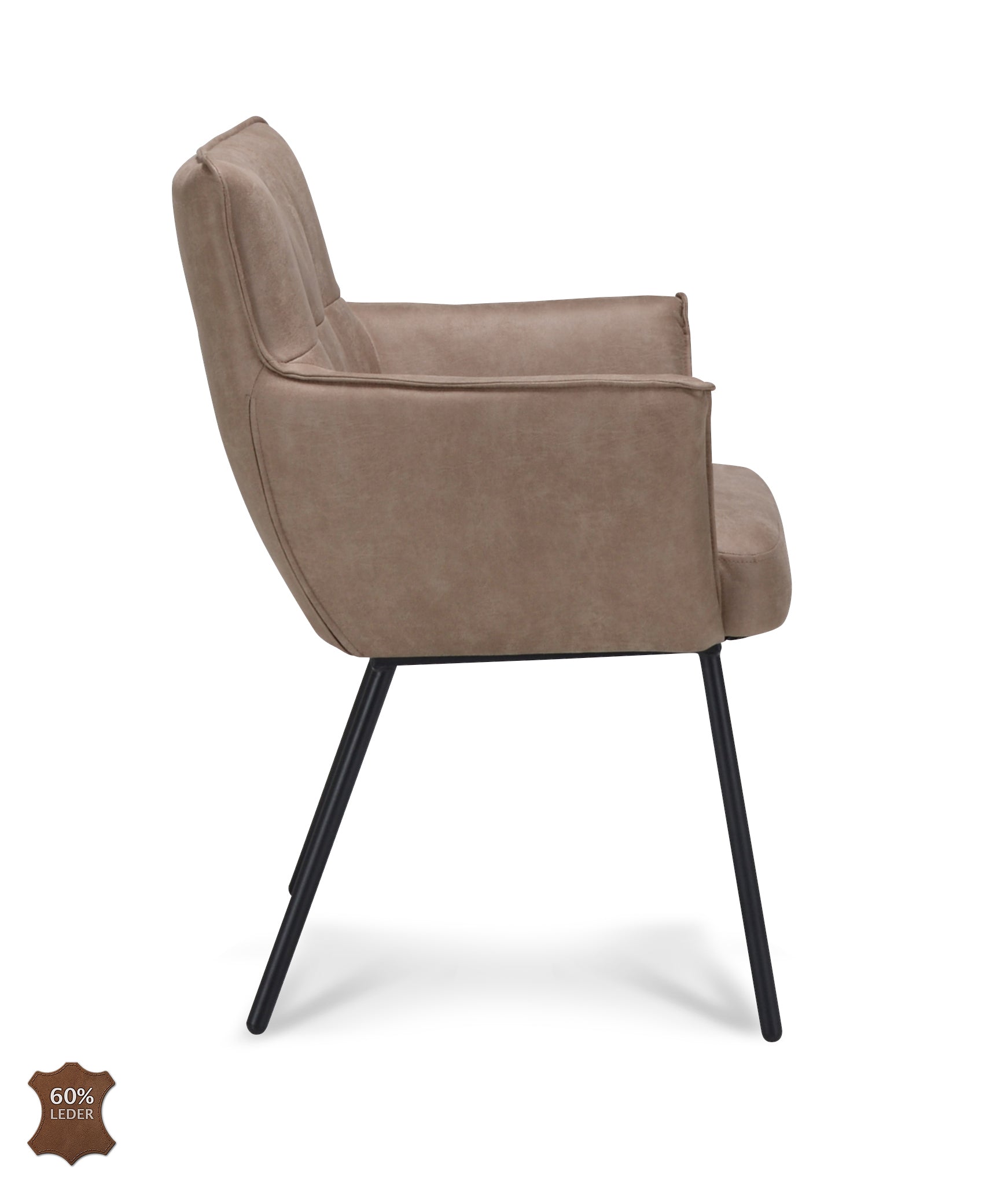 Armstoel Nevada Stof Movie Taupe Leg Black
