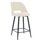 Barkruk Monta - Beige - barkruk in velvet, vooraanzicht
