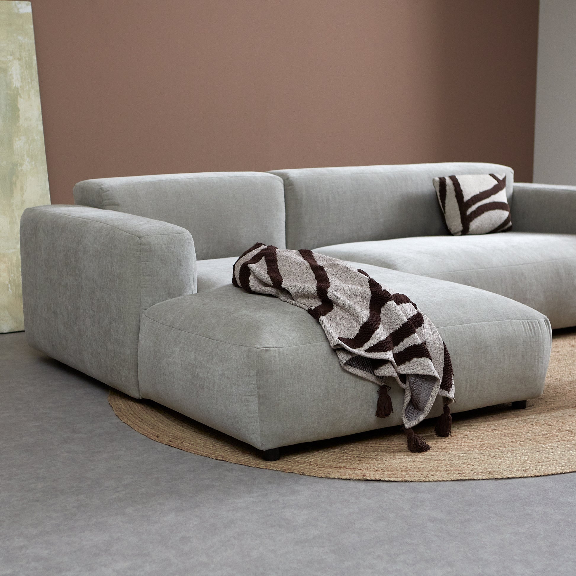 OCEAN Hoekbank met chaise longue links - Boston Cement