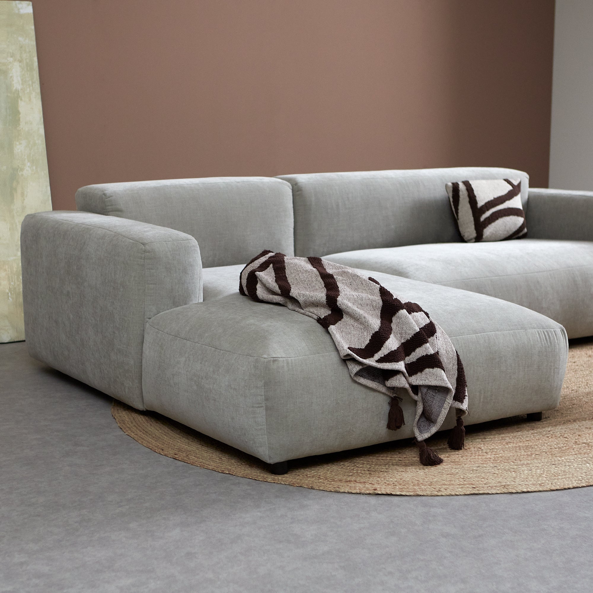 OCEAN Hoekbank met chaise longue links - Boston Cement