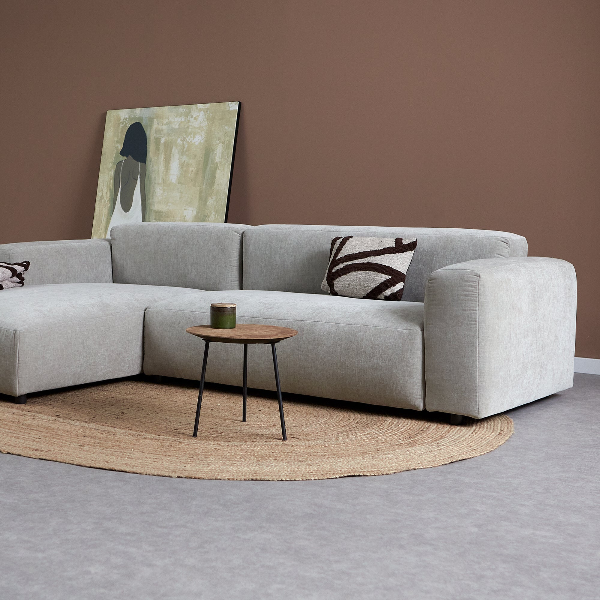 OCEAN Hoekbank met chaise longue links - Boston Cement