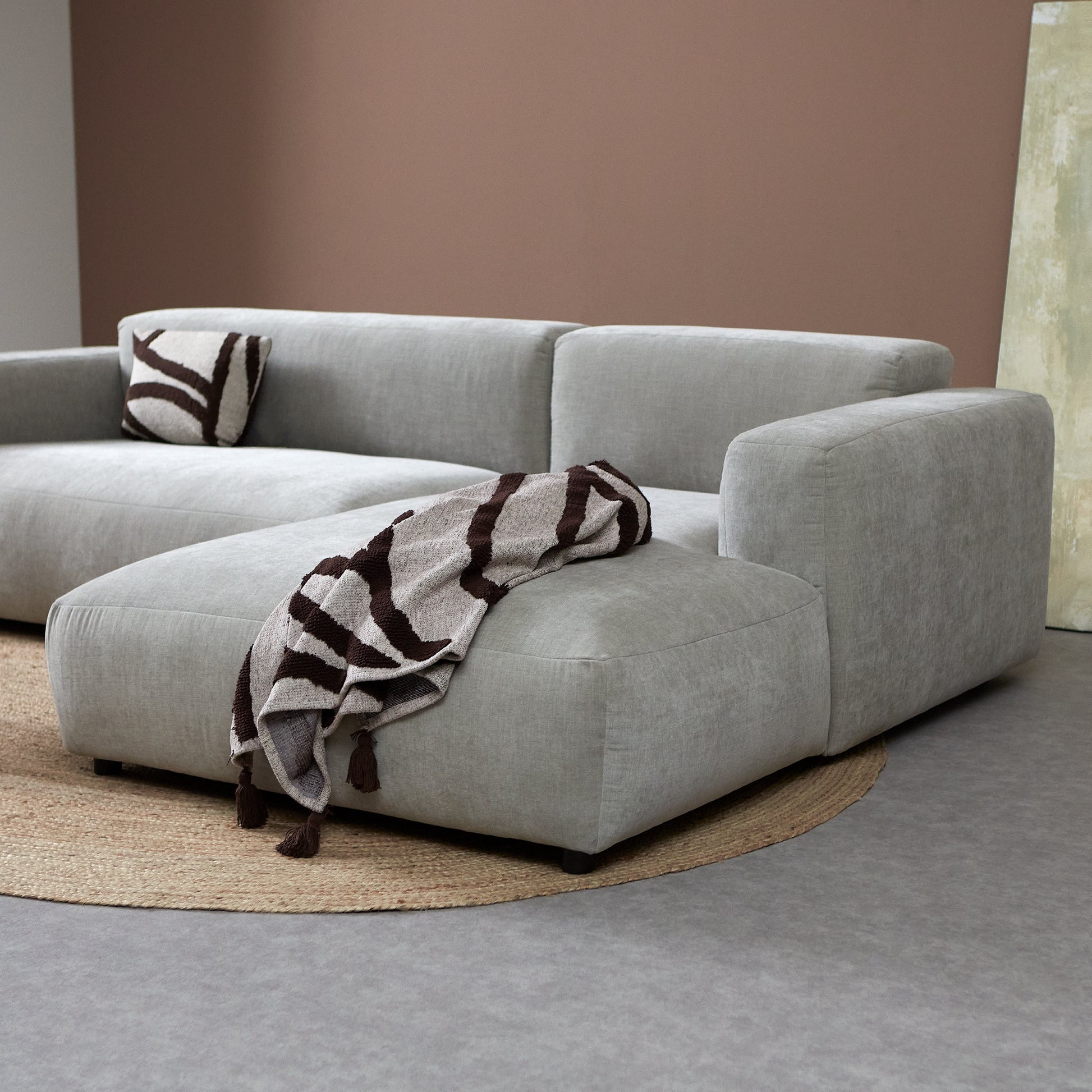 OCEAN Hoekbank met chaise longue rechts - Boston Cement
