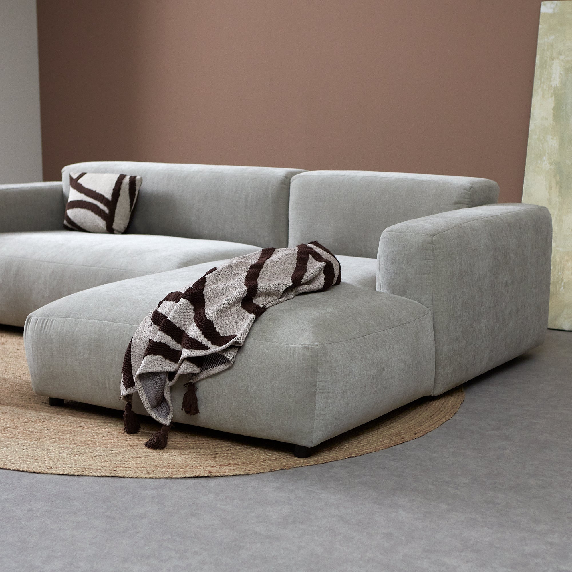 OCEAN Hoekbank met chaise longue rechts - Boston Cement