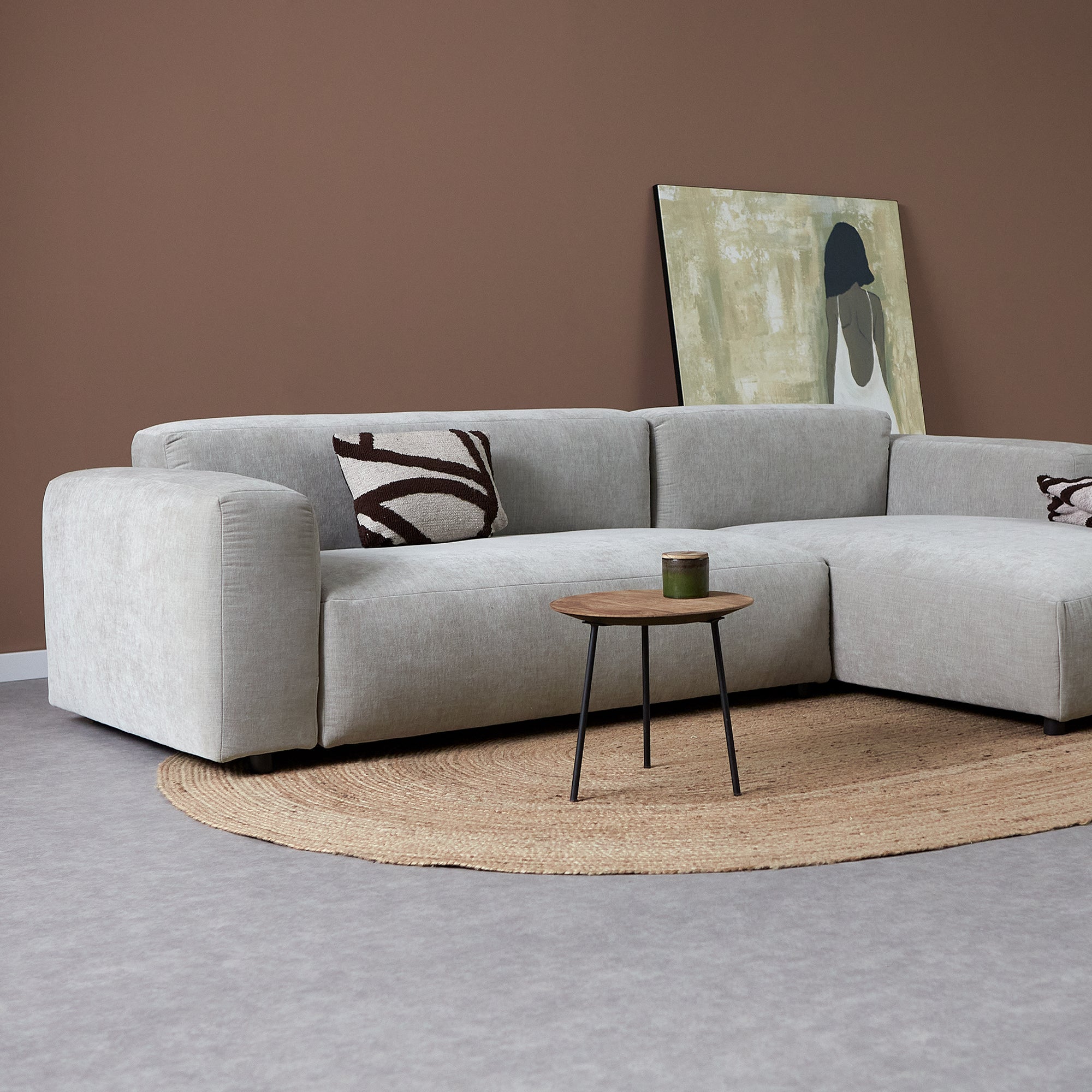 OCEAN Hoekbank met chaise longue rechts - Boston Cement