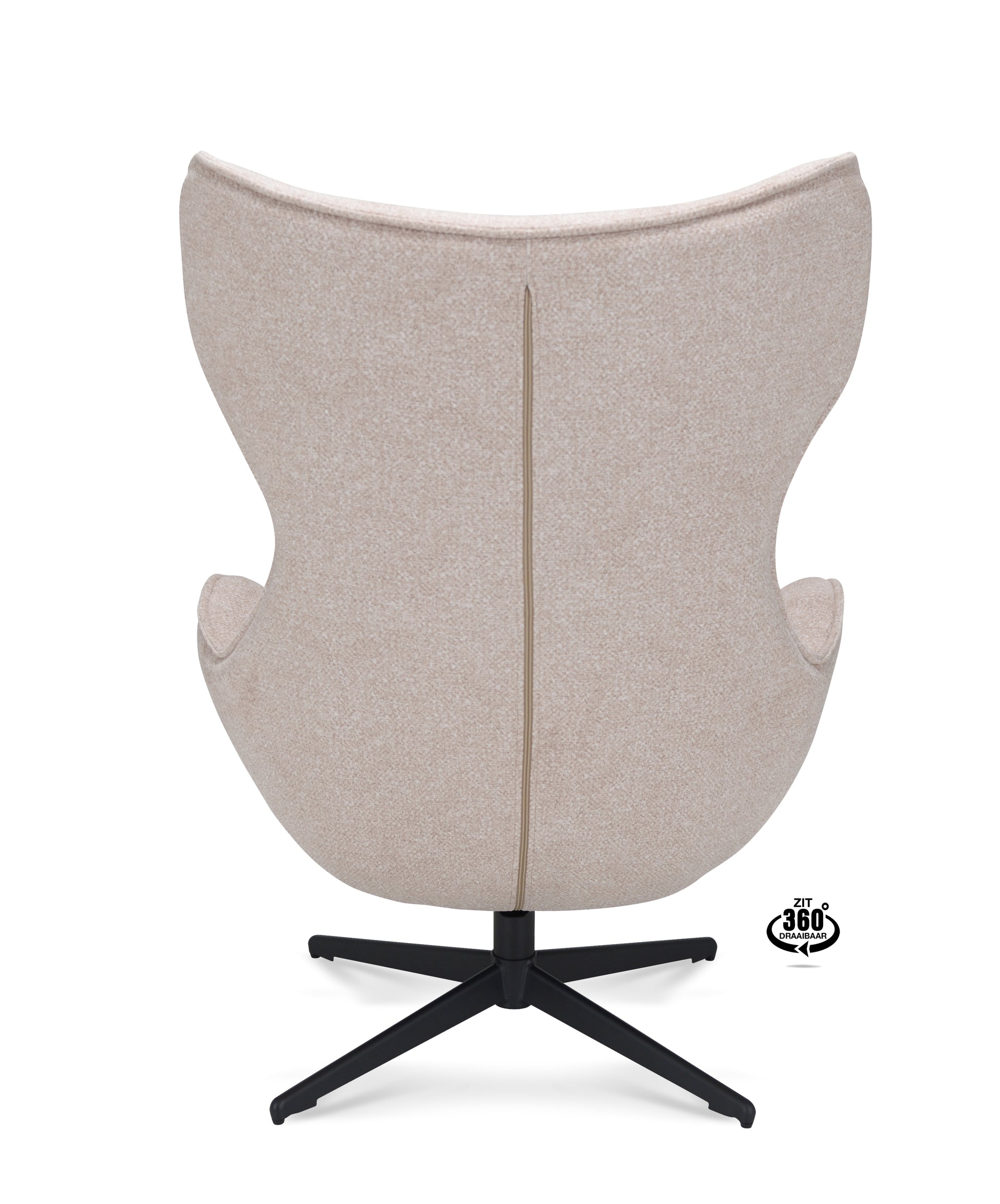 Fauteuil Ontario Stof Leo 26 Sand Poot Zwart 360° Draaibaar