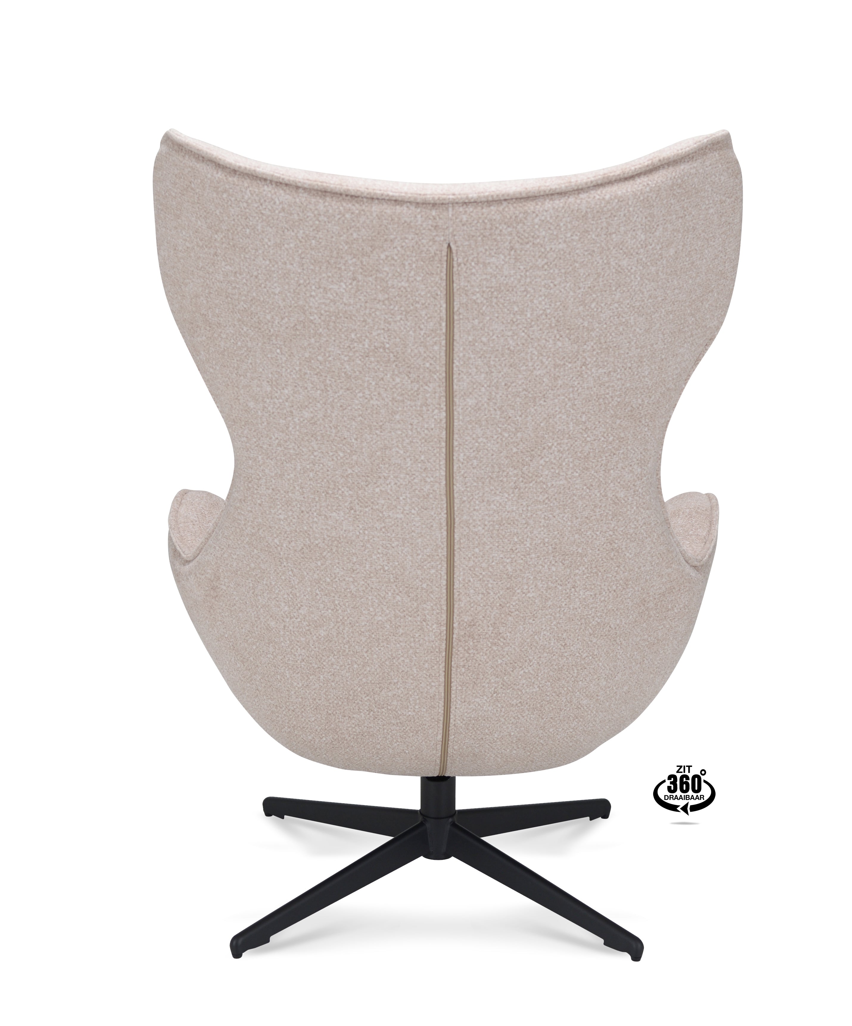 Fauteuil Ontario Stof Leo 32 Mocca Poot Zwart 360° Draaibaar