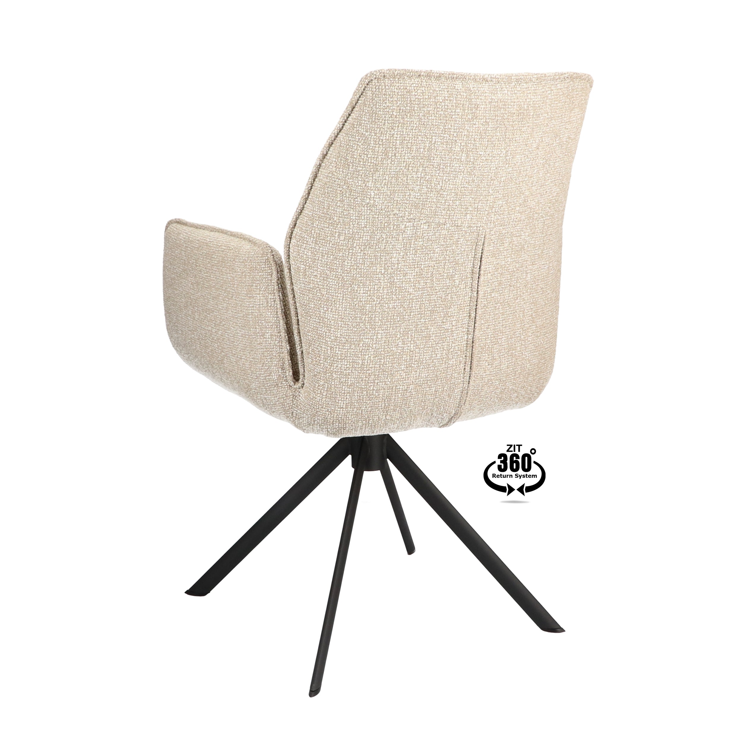 Armstoel Onyx Stof Lodge Beige Leg Black 360° Return-system