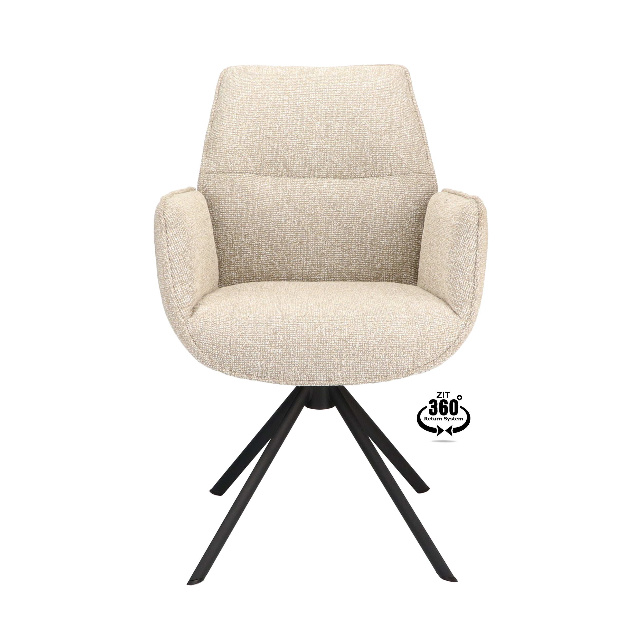 Armstoel Onyx Stof Lodge Beige Leg Black 360° Return-system