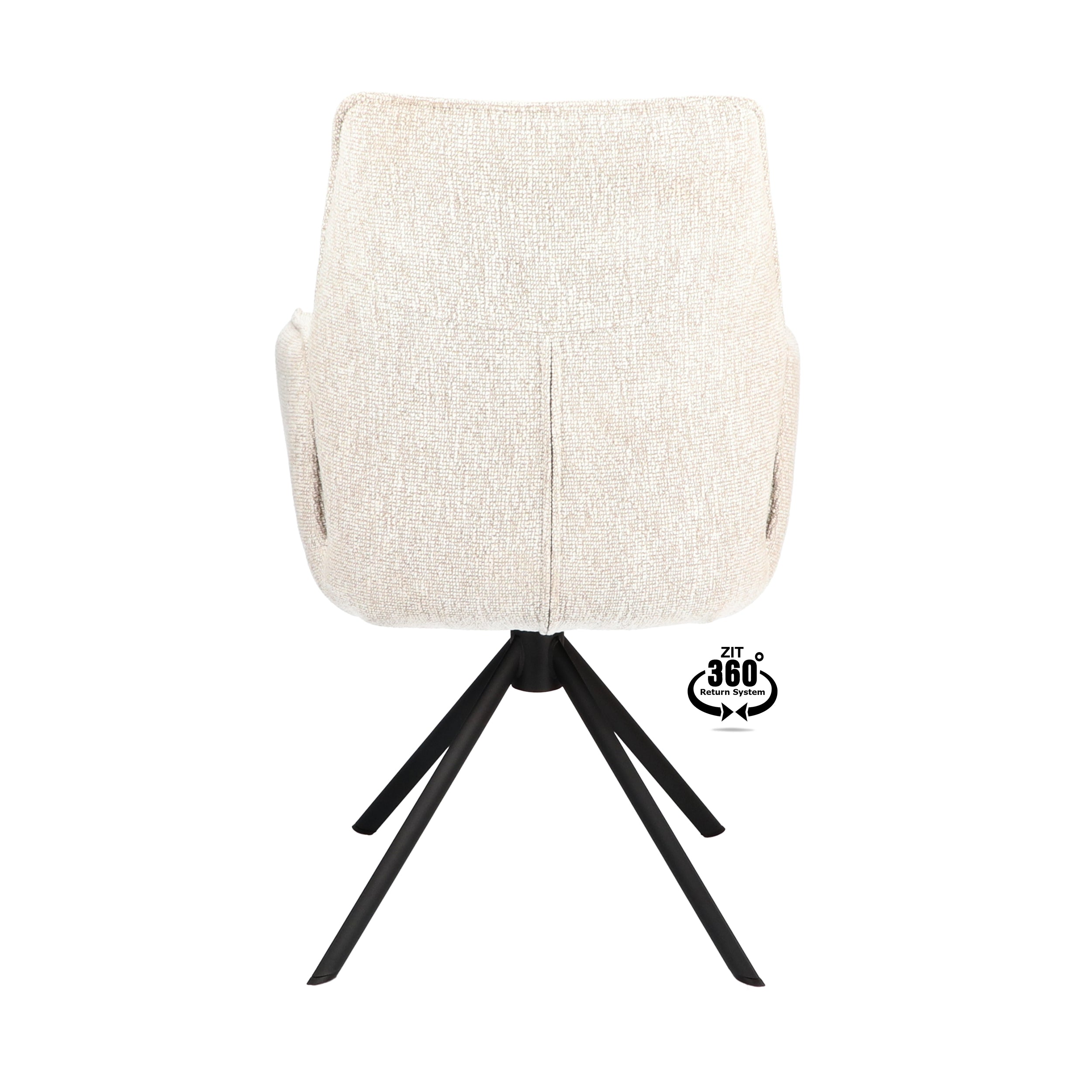Armstoel Onyx Stof Lodge Linen Leg Black 360° Return-system