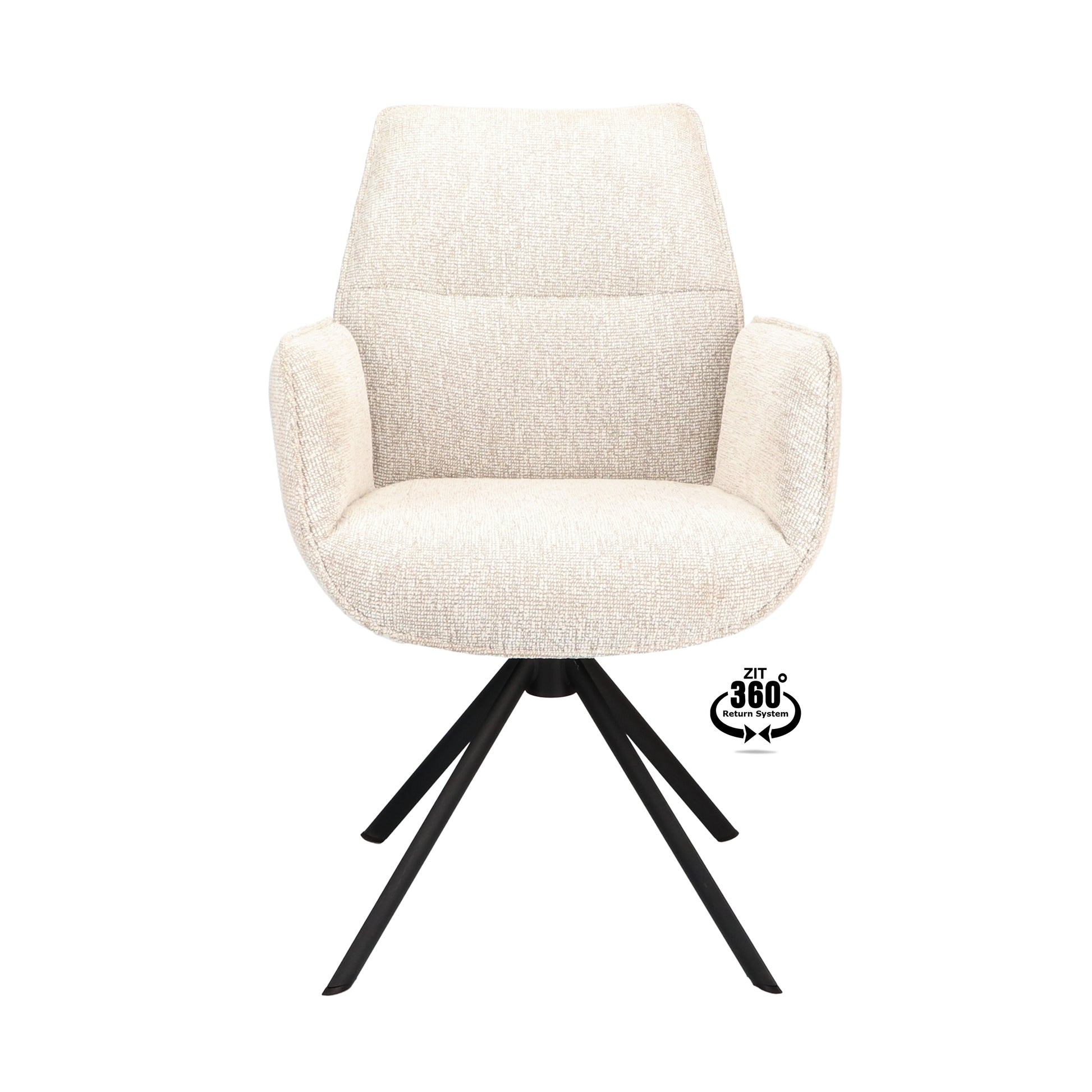 Armstoel Onyx Stof Lodge Beige Leg Black 360° Return-system