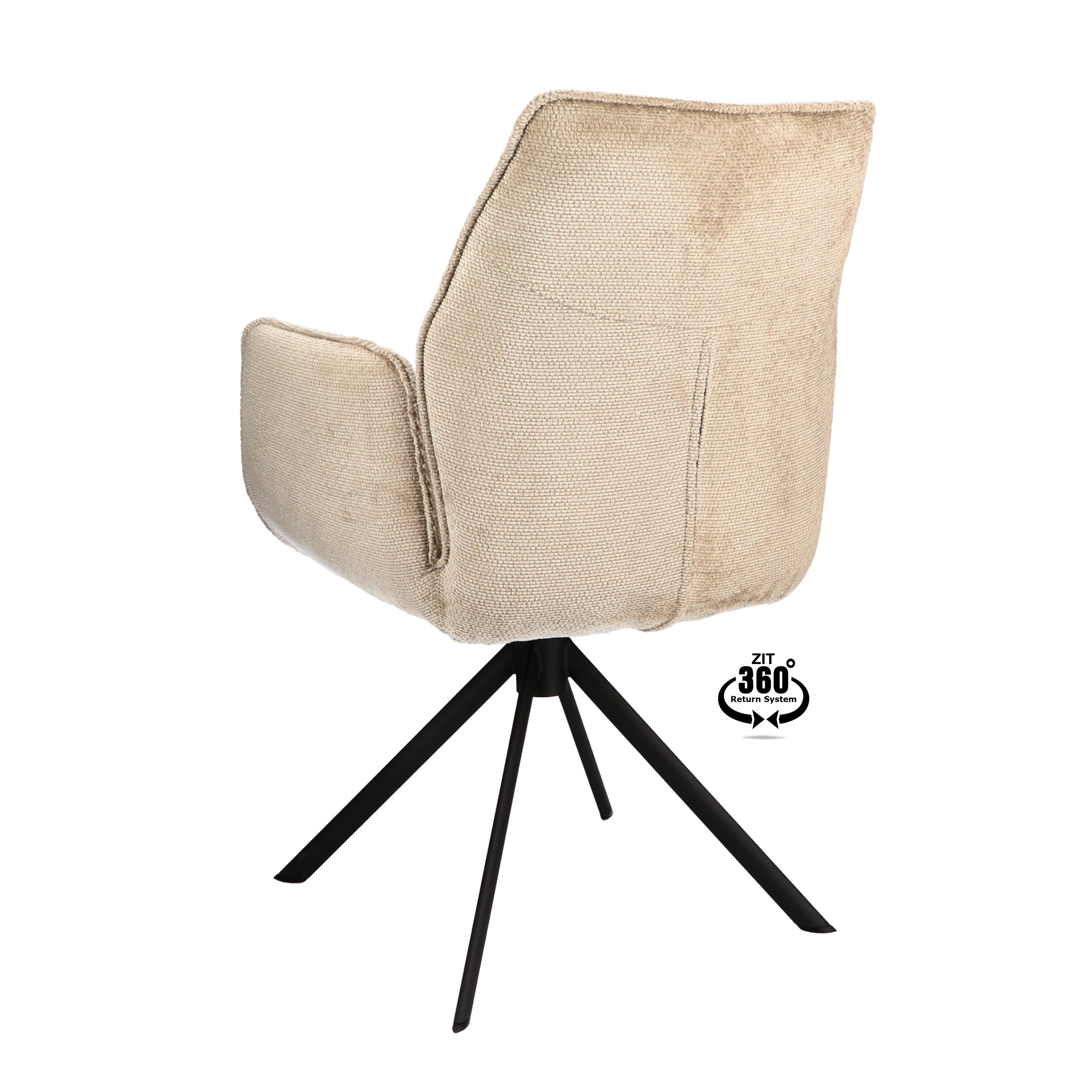 Armstoel Onyx Stof Lodge Beige Leg Black 360° Return-system