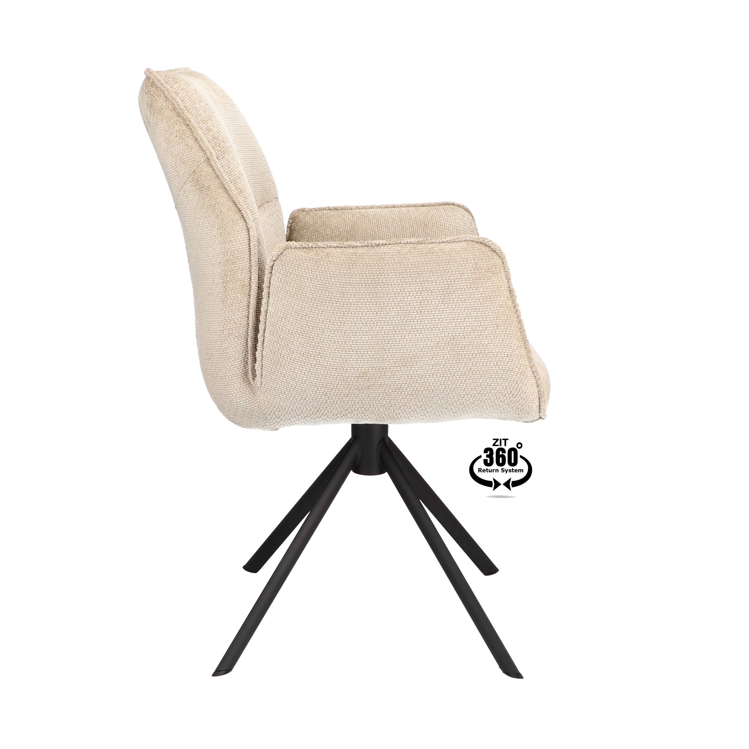 Armstoel Onyx Stof Movie Desert Leg Black 360° Return-system