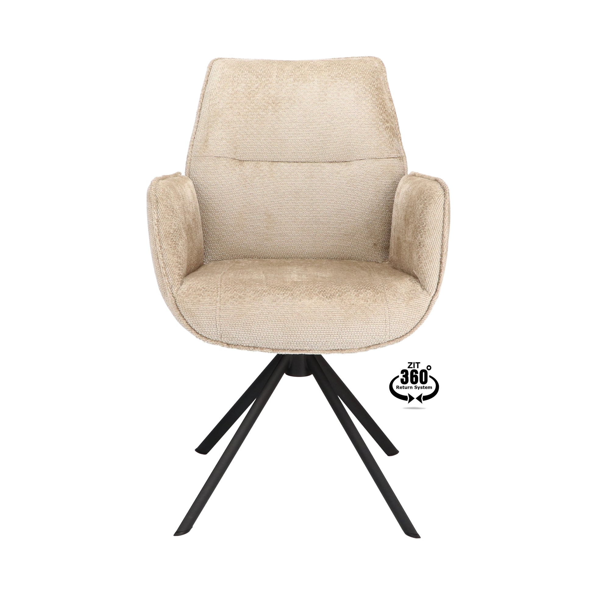 Armstoel Onyx Stof Lodge Linen Leg Black 360° Return-system