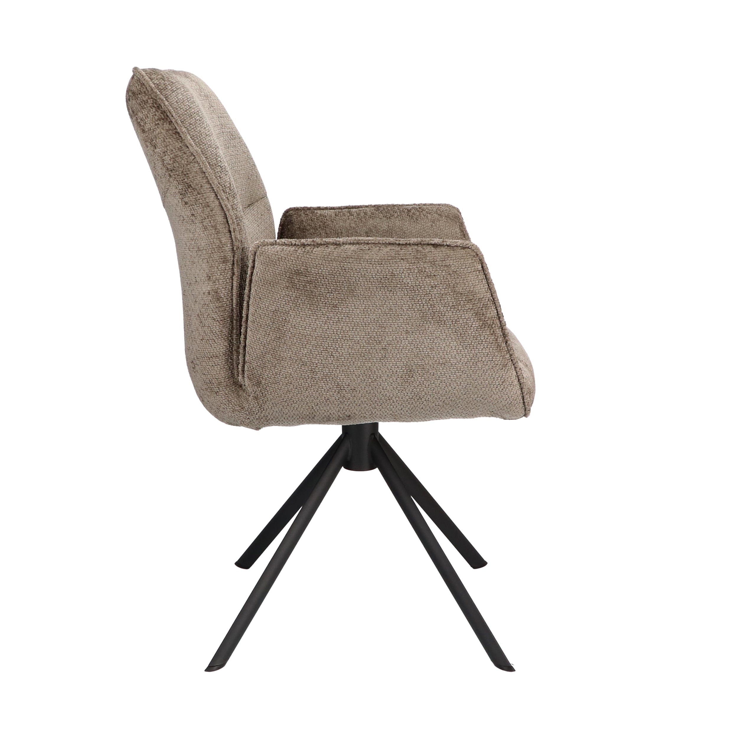 Armstoel Onyx Stof Movie Taupe Leg Black 360° Return-system