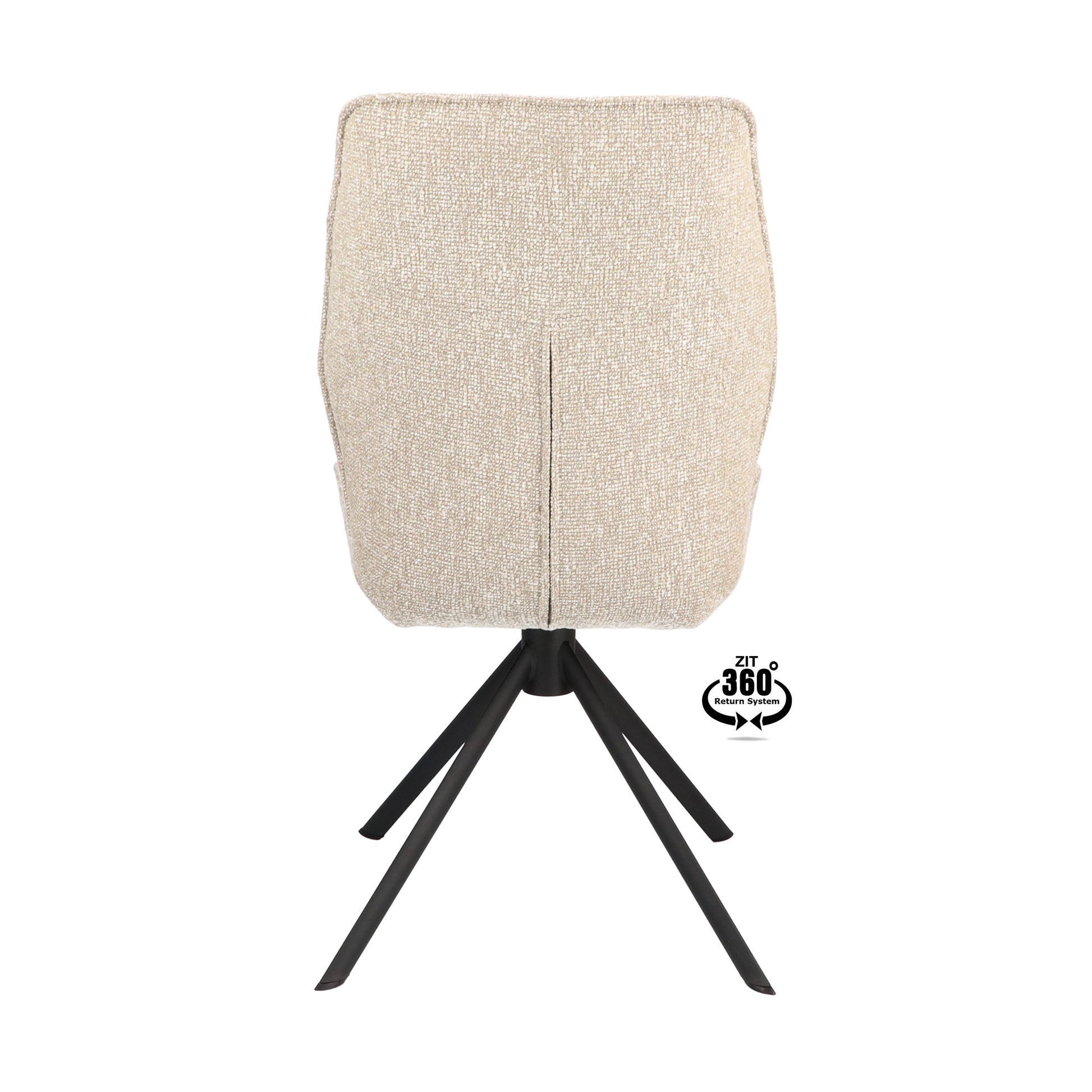 Eetkamerstoel Onyx Stof Movie Taupe Leg Black 360° Return-system