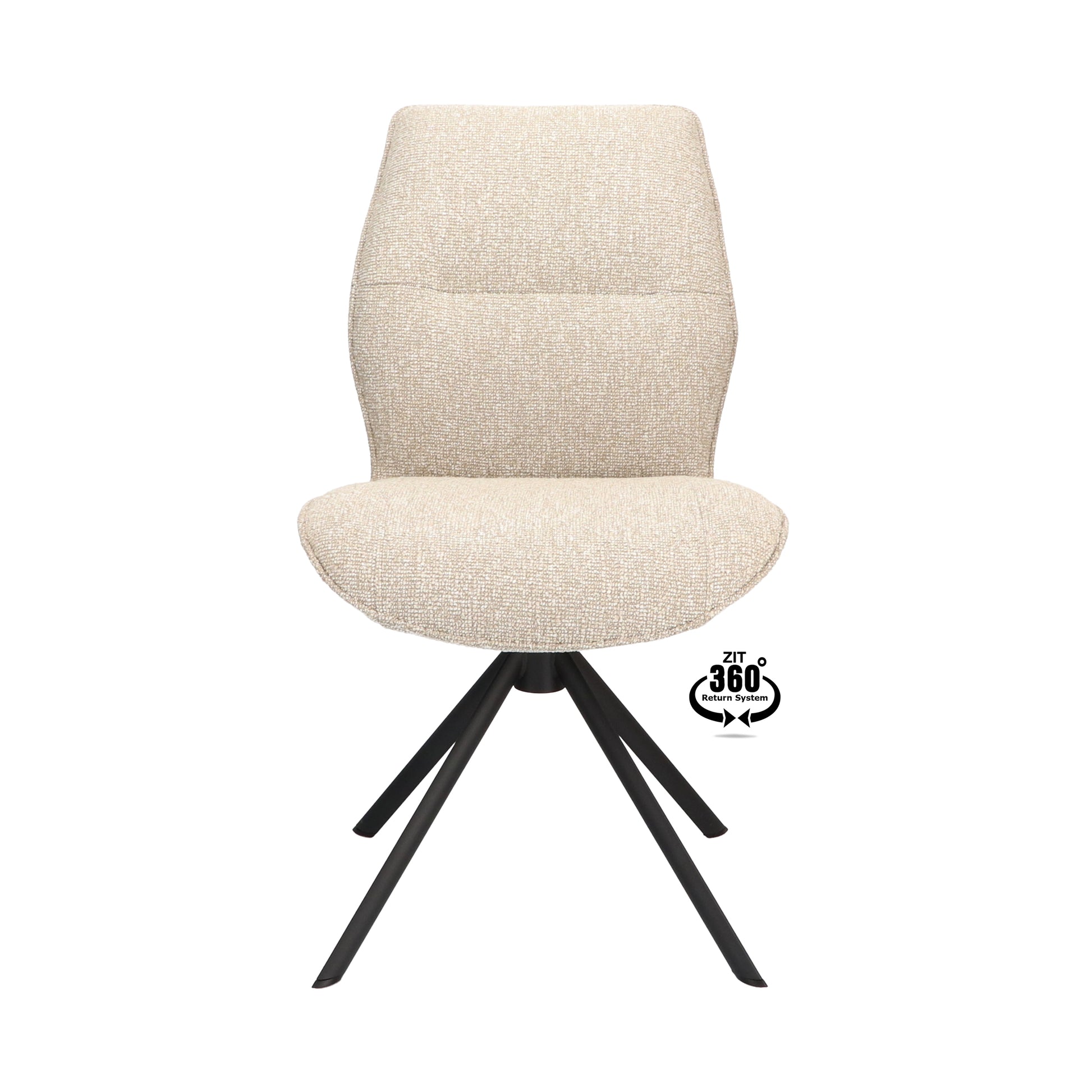 Eetkamerstoel Onyx Stof Lodge Beige Leg Black 360° Return-system